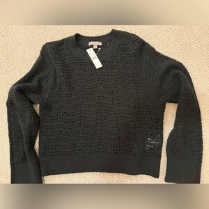 NWT J.crew Black Crochet Sweater